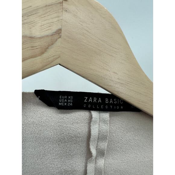 Zara Cream Suede Open Front Lightweight Jacket Women's Size X-Small XS - Picture 5 of 7